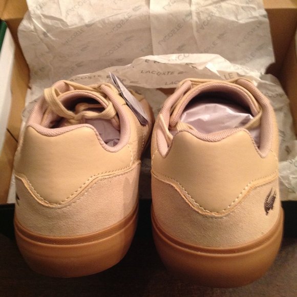Lacoste Men's L006-TG5 Tan Leather & Suede Sneakers - 11.5 - New in Box - Picture 4 of 10